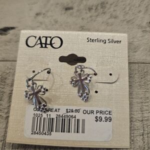 Sterling Silver Cross Earrings